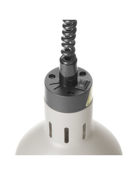 
Cilindrinė pakabinama maisto šildymo lempa, 175 mm skersmens, 250 W - balta
