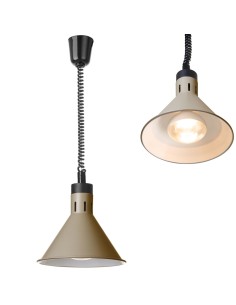 
Kūginė pakabinama maisto šildymo lempa, 275 mm skersmens, 250 W - smėlio spalvos

