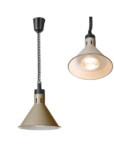 
Kūginė pakabinama maisto šildymo lempa, 275 mm skersmens, 250 W - smėlio spalvos
