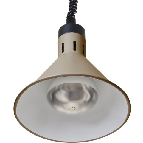 
Kūginė pakabinama maisto šildymo lempa, 275 mm skersmens, 250 W - smėlio spalvos
