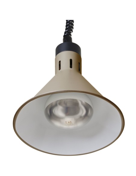 
Kūginė pakabinama maisto šildymo lempa, 275 mm skersmens, 250 W - smėlio spalvos
