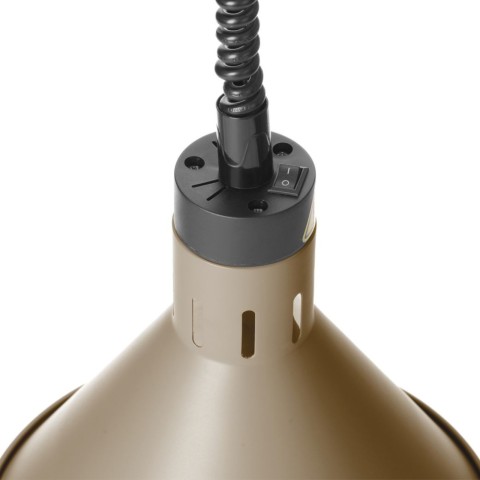 
Kūginė pakabinama maisto šildymo lempa, 275 mm skersmens, 250 W - smėlio spalvos
