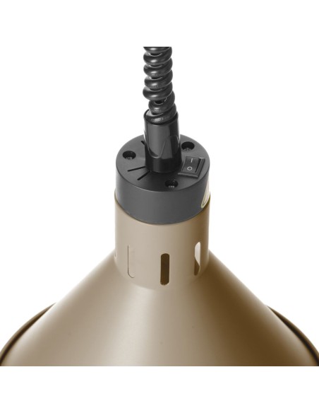 
Kūginė pakabinama maisto šildymo lempa, 275 mm skersmens, 250 W - smėlio spalvos
