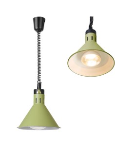 
Kūginė pakabinama maisto šildymo lempa, 275 mm skersmens, 250 W - žalia
