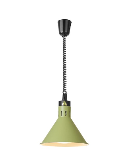 
Kūginė pakabinama maisto šildymo lempa, 275 mm skersmens, 250 W - žalia
