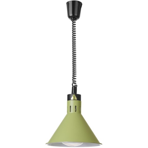 
Kūginė pakabinama maisto šildymo lempa, 275 mm skersmens, 250 W - žalia
