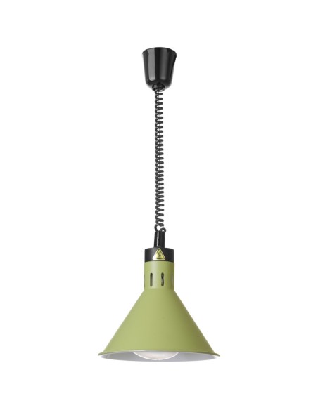 
Kūginė pakabinama maisto šildymo lempa, 275 mm skersmens, 250 W - žalia
