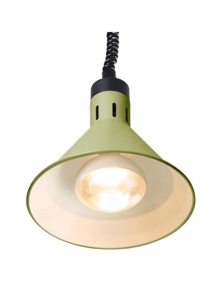 
Kūginė pakabinama maisto šildymo lempa, 275 mm skersmens, 250 W - žalia
