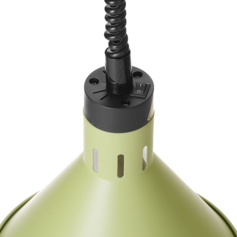 
Kūginė pakabinama maisto šildymo lempa, 275 mm skersmens, 250 W - žalia
