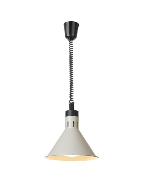 
Kūginė pakabinama maisto šildymo lempa, 275 mm skersmens, 250 W – balta
