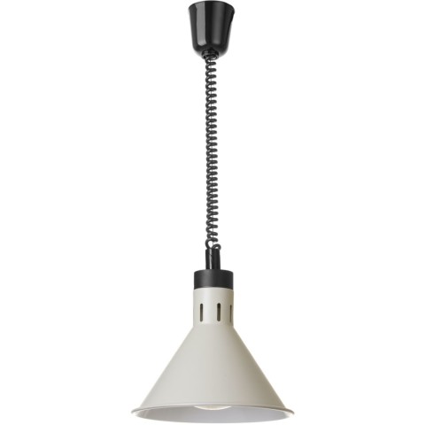 
Kūginė pakabinama maisto šildymo lempa, 275 mm skersmens, 250 W – balta
