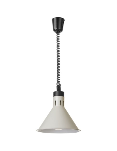 
Kūginė pakabinama maisto šildymo lempa, 275 mm skersmens, 250 W – balta
