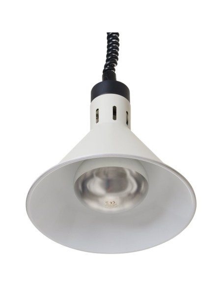 
Kūginė pakabinama maisto šildymo lempa, 275 mm skersmens, 250 W – balta
