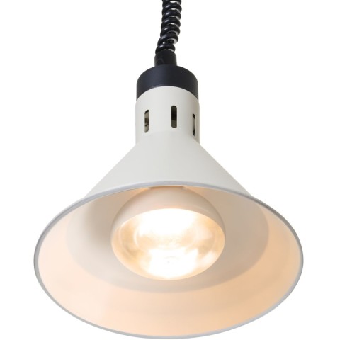 
Kūginė pakabinama maisto šildymo lempa, 275 mm skersmens, 250 W – balta
