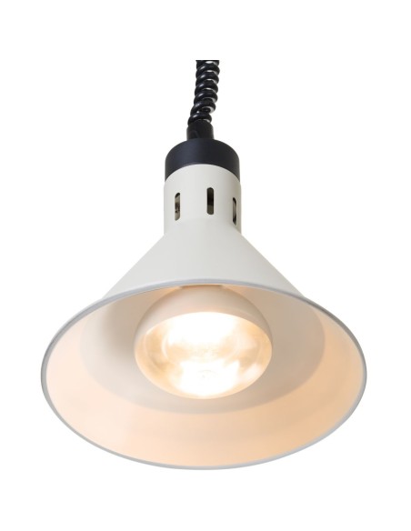 
Kūginė pakabinama maisto šildymo lempa, 275 mm skersmens, 250 W – balta
