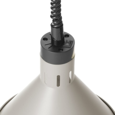 
Kūginė pakabinama maisto šildymo lempa, 275 mm skersmens, 250 W – balta
