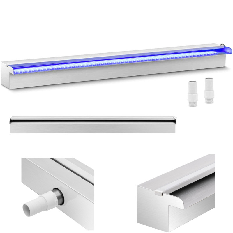 Sieninis kaskadinis krioklio snapelis tvenkinio sodui su LED apšvietimu 90 cm Sieninis kaskadinis krioklio snapelis tvenkinio sodui su LED apšvietimu 90 cm
