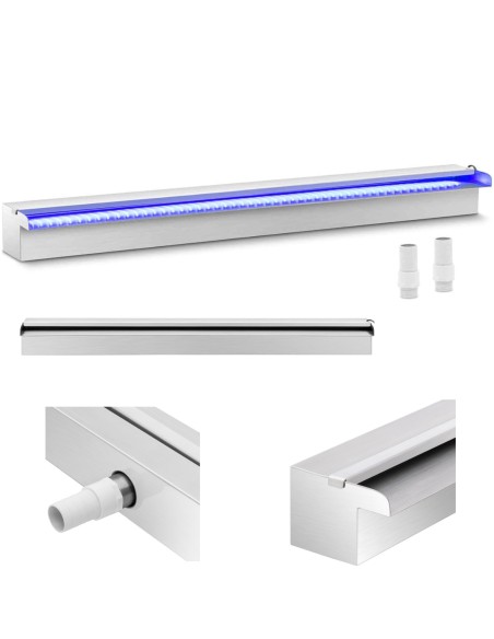 Sieninis kaskadinis krioklio snapelis tvenkinio sodui su LED apšvietimu 90 cm Sieninis kaskadinis krioklio snapelis tvenkinio sodui su LED apšvietimu 90 cm
