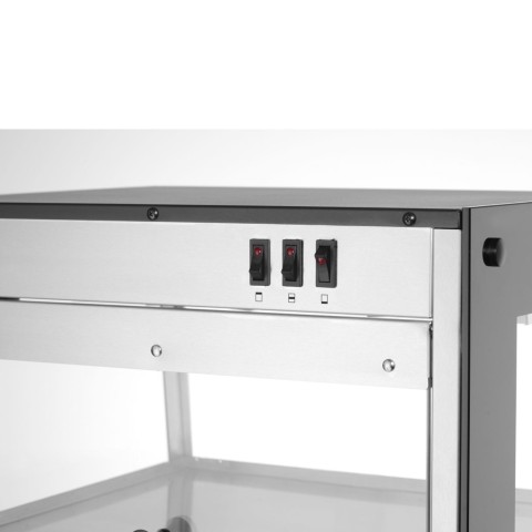 
Reguliuojama šildoma vitrina, 3 lygiai, 50–70 °C, 500 W
