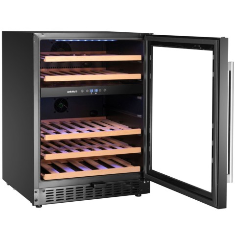 
2 zonų vyno aušintuvas 46 buteliams, 137 l, 570x595x820 mm
