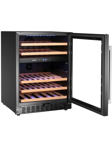 
2 zonų vyno aušintuvas 46 buteliams, 137 l, 570x595x820 mm
