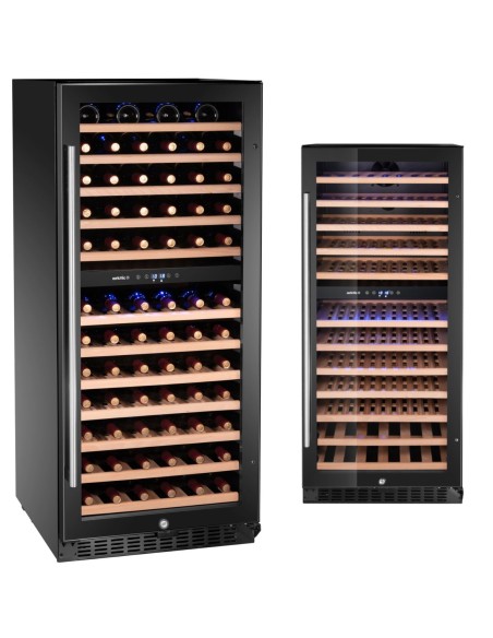 
2 zonų vyno šaldytuvas 124 buteliams, 265 l, 570x595x1400 mm
