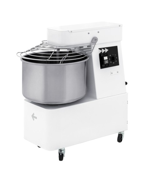 
Spiralinis maišytuvas su fiksuotu dubeniu, 2 greičiai, 128 kg/ val., 48 l, 400 V, 2200 W
