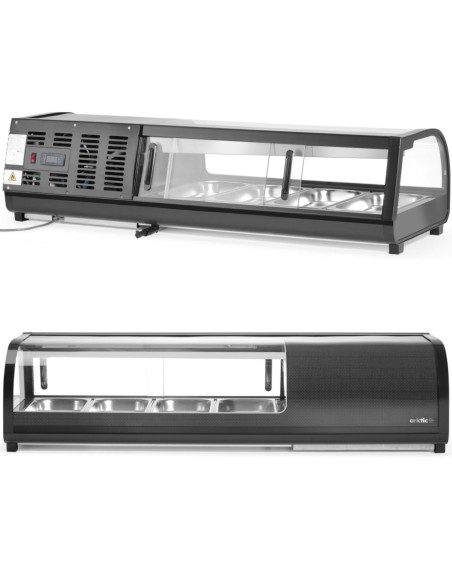 
Šaldomas vitrinos tipo indas sušiams 4x GN 1/ 3 LED 0-12 C 190 W
