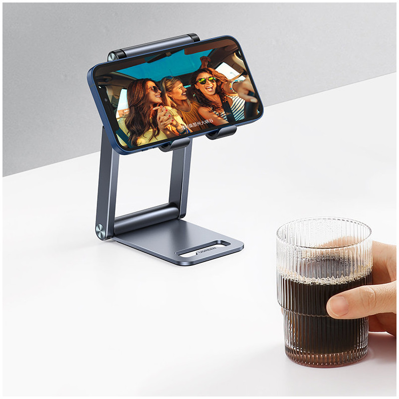 Sulankstomas stovas išmaniųjų telefonų stovas pilkas telefono stovas