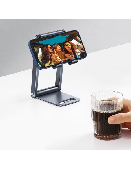 Sulankstomas stovas išmaniųjų telefonų stovas pilkas telefono stovas Sulankstomas stovas išmaniųjų telefonų stovas pilkas telefono stovas