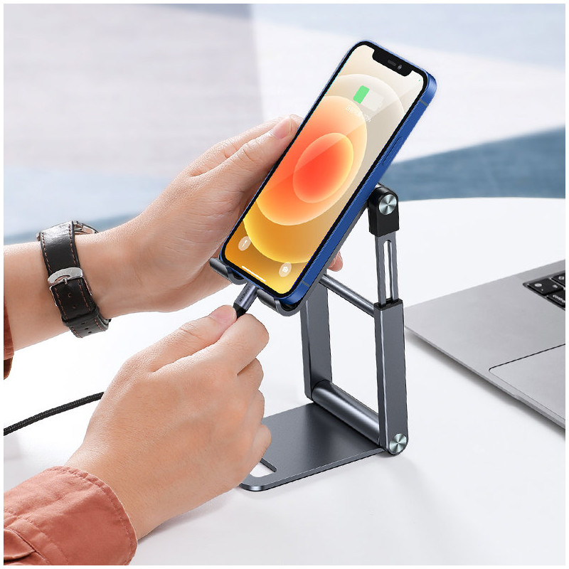 Sulankstomas stovas išmaniųjų telefonų stovas pilkas telefono stovas