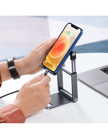 Sulankstomas stovas išmaniųjų telefonų stovas pilkas telefono stovas Sulankstomas stovas išmaniųjų telefonų stovas pilkas telefono stovas