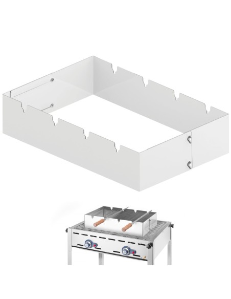 
Stačiakampis Churrasco iešmelių kepimo antgalis 530x350x117 mm

