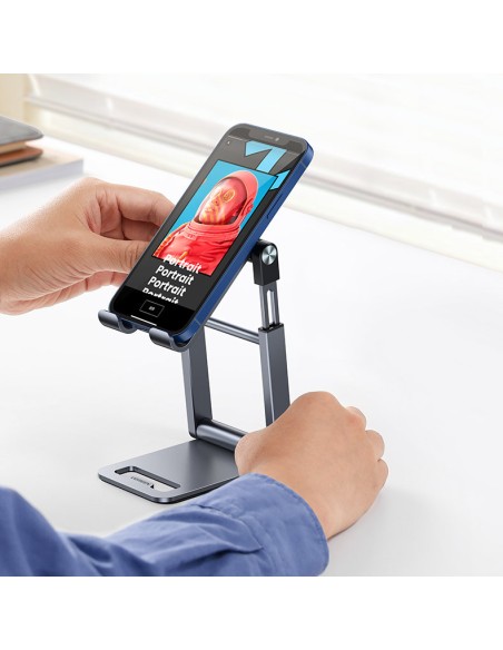 Sulankstomas stovas išmaniųjų telefonų stovas pilkas telefono stovas Sulankstomas stovas išmaniųjų telefonų stovas pilkas telefono stovas