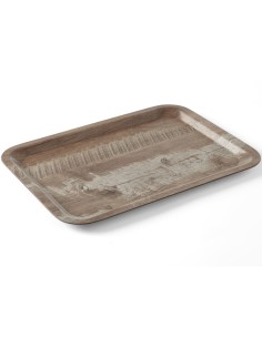 
Stačiakampis neslystantis serviravimo padėklas 240x340 mm - tamsios medienos
