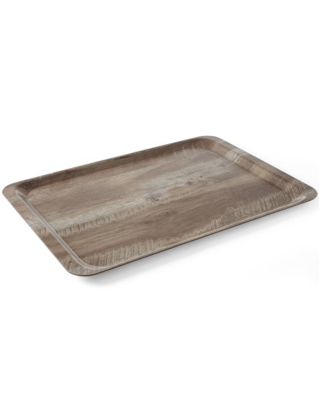 
Stačiakampis neslystantis serviravimo padėklas 370x530 mm - tamsios medienos
