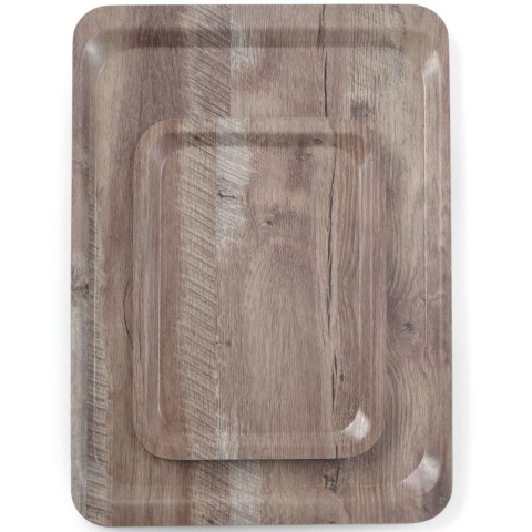 
Stačiakampis neslystantis serviravimo padėklas 370x530 mm - tamsios medienos
