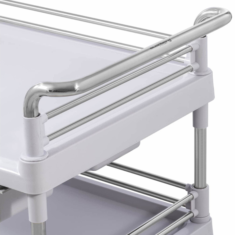 Kosmetinių procedūrų laboratorinis vežimėlis 3 lentynos 1 stalčius 72 x 65 x 99 cm 30 kg