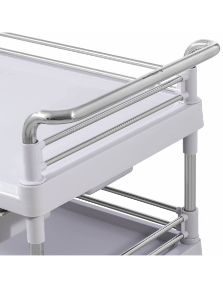 Kosmetinių procedūrų laboratorinis vežimėlis 3 lentynos 1 stalčius 72 x 65 x 99 cm 30 kg