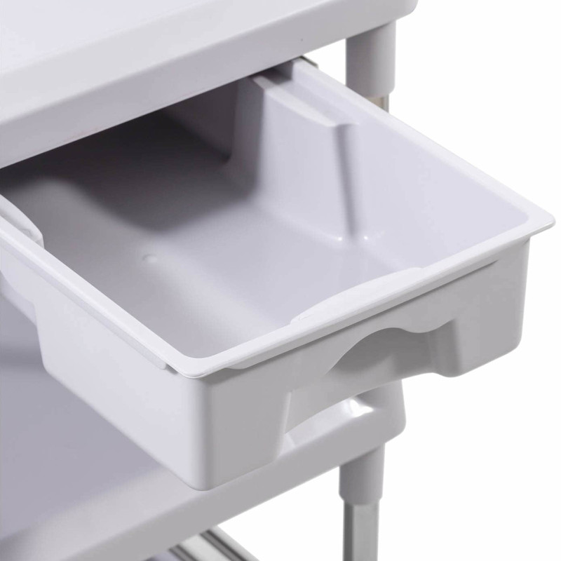 Kosmetinių procedūrų laboratorinis vežimėlis 3 lentynos 1 stalčius 72 x 65 x 99 cm 30 kg