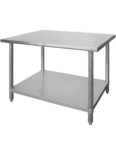 
Budget Line varžtais tvirtinamas centrinis stalas su lentyna – 140x60x85 cm
