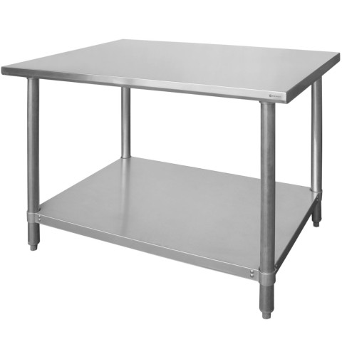 
Budget Line varžtais tvirtinamas centrinis stalas su lentyna – 140x60x85 cm
