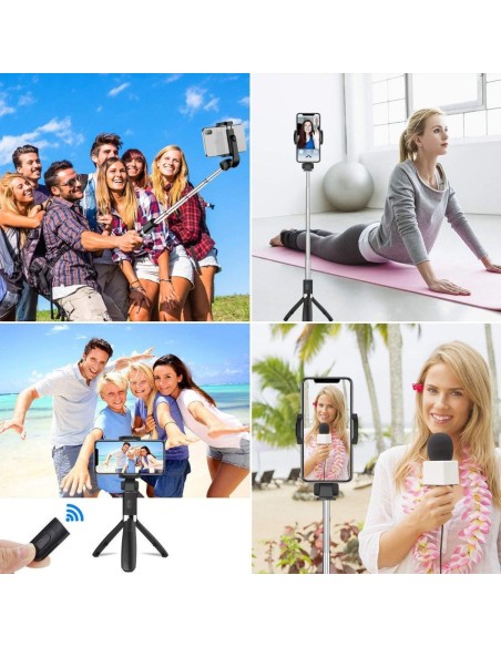 
Asmenukių lazda su „Bluetooth“ trikoju iki 72 cm - juoda

