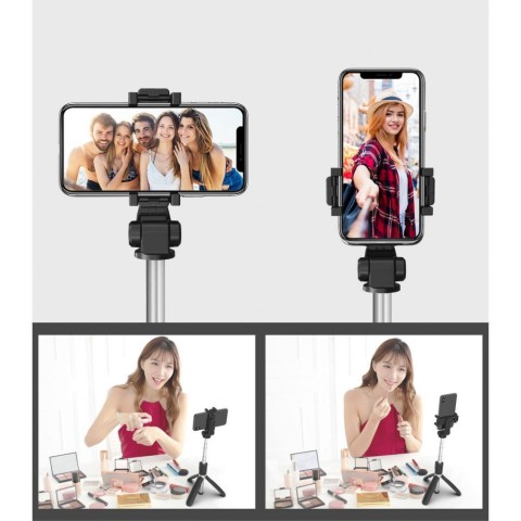 
Asmenukių lazda su „Bluetooth“ trikoju iki 72 cm - juoda
