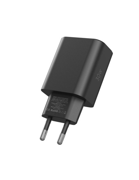 
NC30W 2x USB-C USB-A 30W sieninis įkroviklis – juodas
