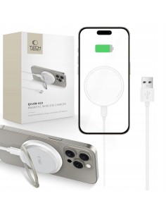 
Indukcinis įkroviklis su stovu, USB-A - USB-C MagSafe laidas - baltas
