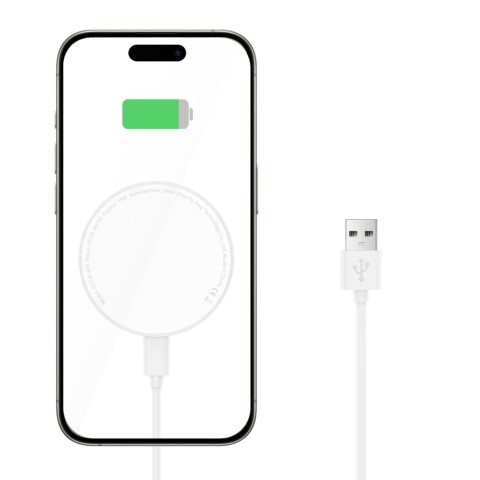
Indukcinis įkroviklis su stovu, USB-A - USB-C MagSafe laidas - baltas
