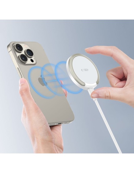 
Indukcinis įkroviklis su stovu, USB-A - USB-C MagSafe laidas - baltas
