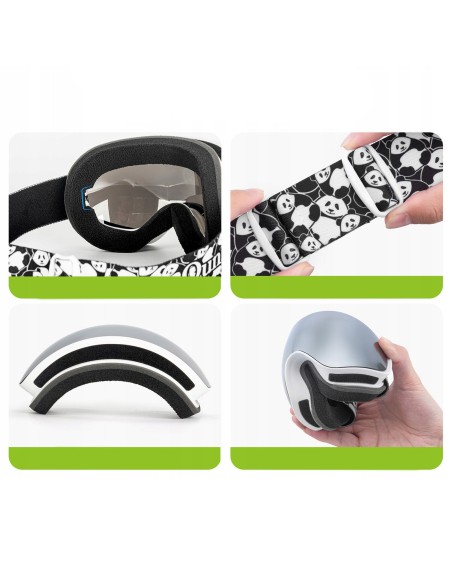
„Panda UV400“ vaikų slidinėjimo akiniai – juodi ir balti
