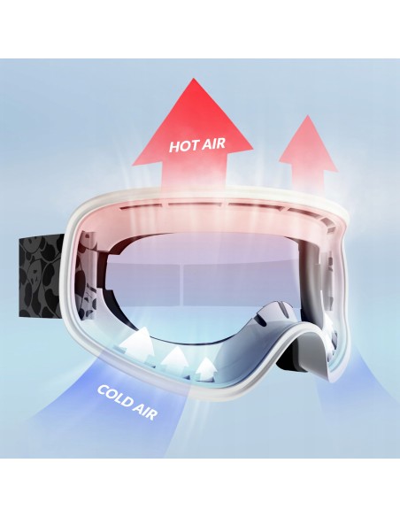 
„Panda UV400“ vaikų slidinėjimo akiniai – juodi ir balti
